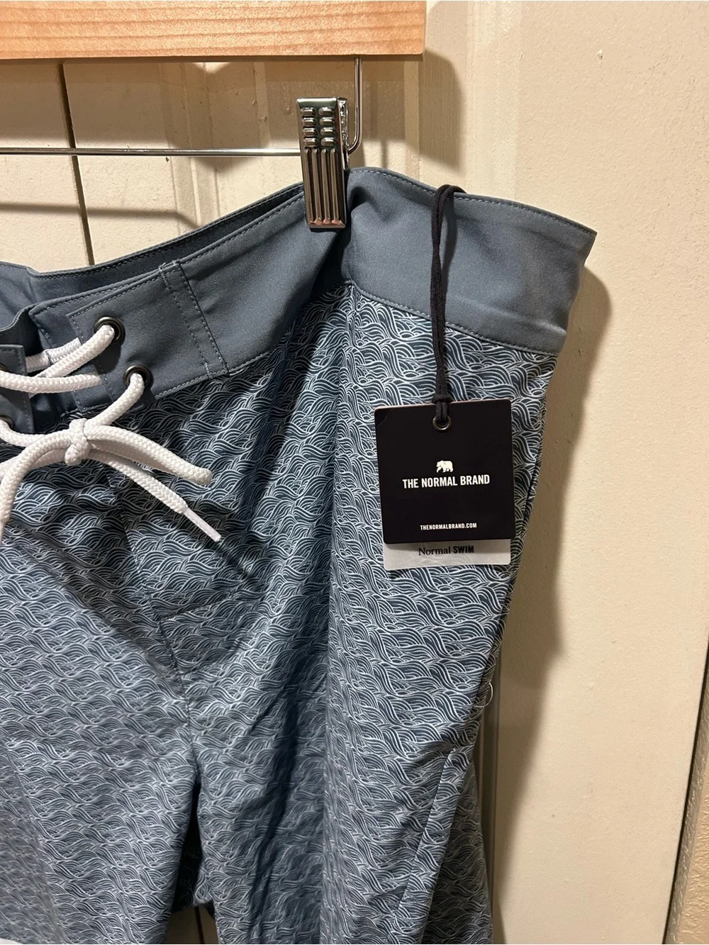 NWT The Normal Brand Apollo Trunk Swim in Vintage Blue Wave , size 40